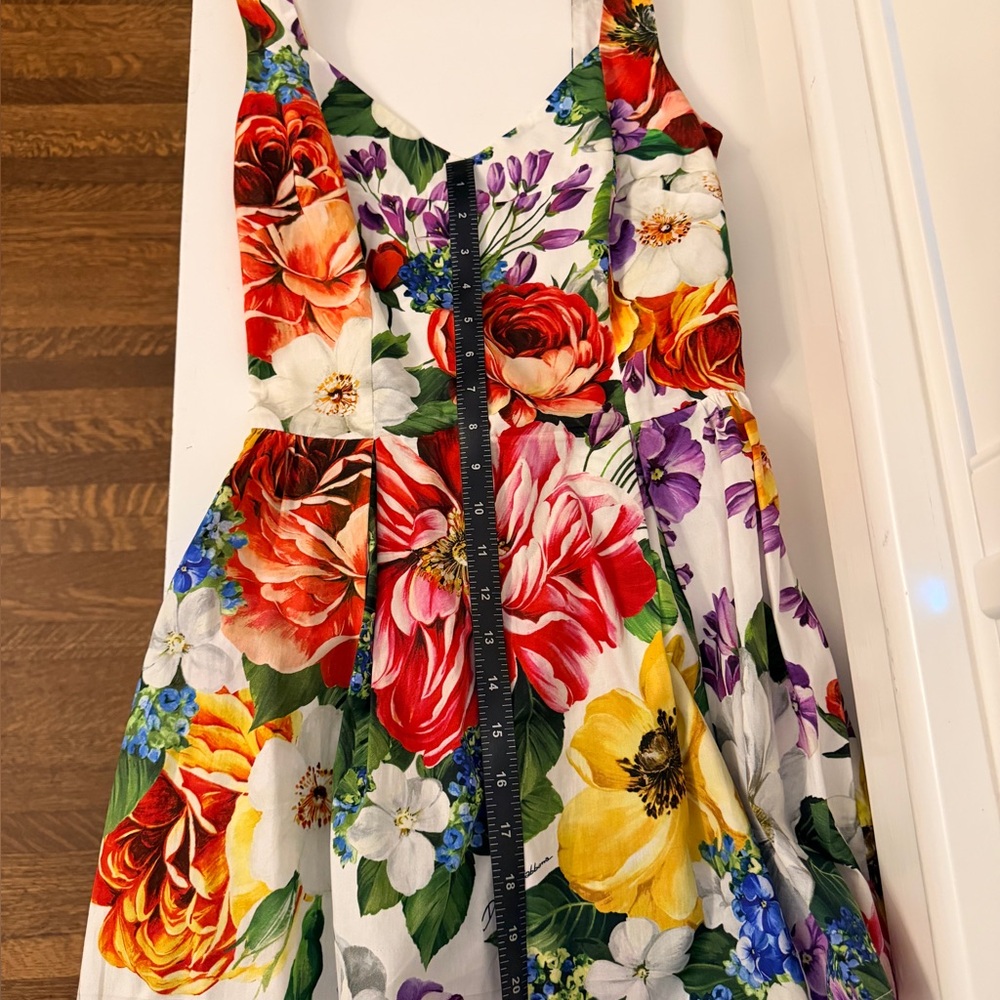 DOLCE & GABBANA Multicolor Floral Print Cotton Mini Dress Top and Shorts SET 2pc - Picture 9 of 16
